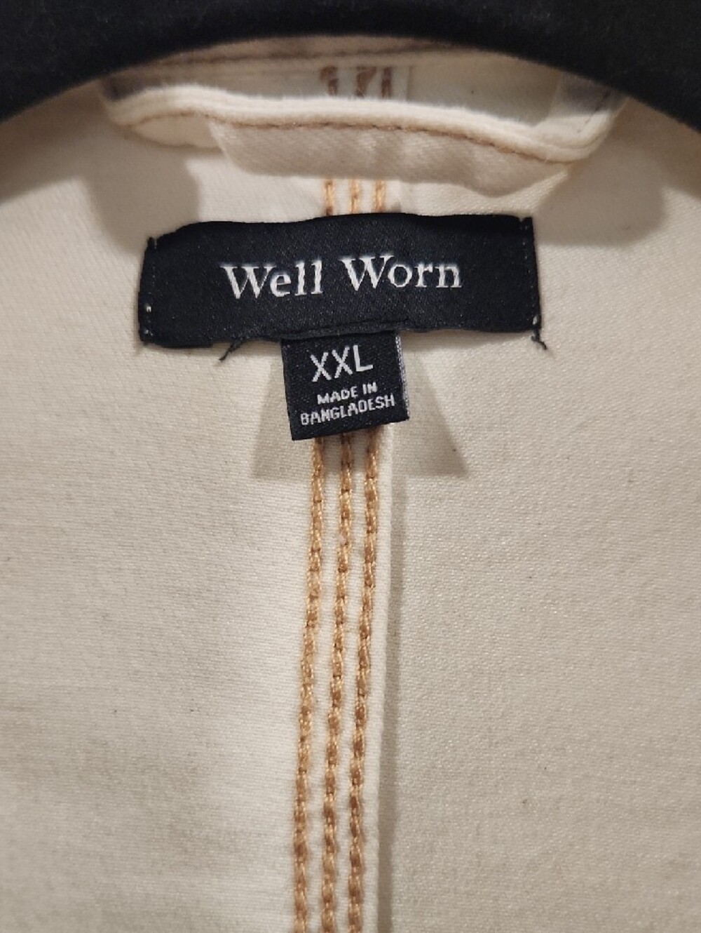 Well Worn Cream Jean Jacket - Utility Style - Picture 2 of 7